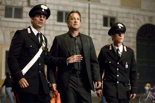 Victor (left) played Lieutenant Valenti in the 2009 movie ‘Angels and Demons,’ with Tom Hanks (center).